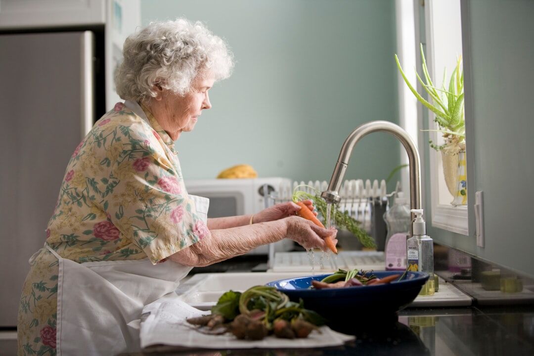 senior eating healthy meal
