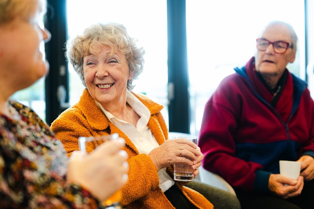 seniors tasting wine